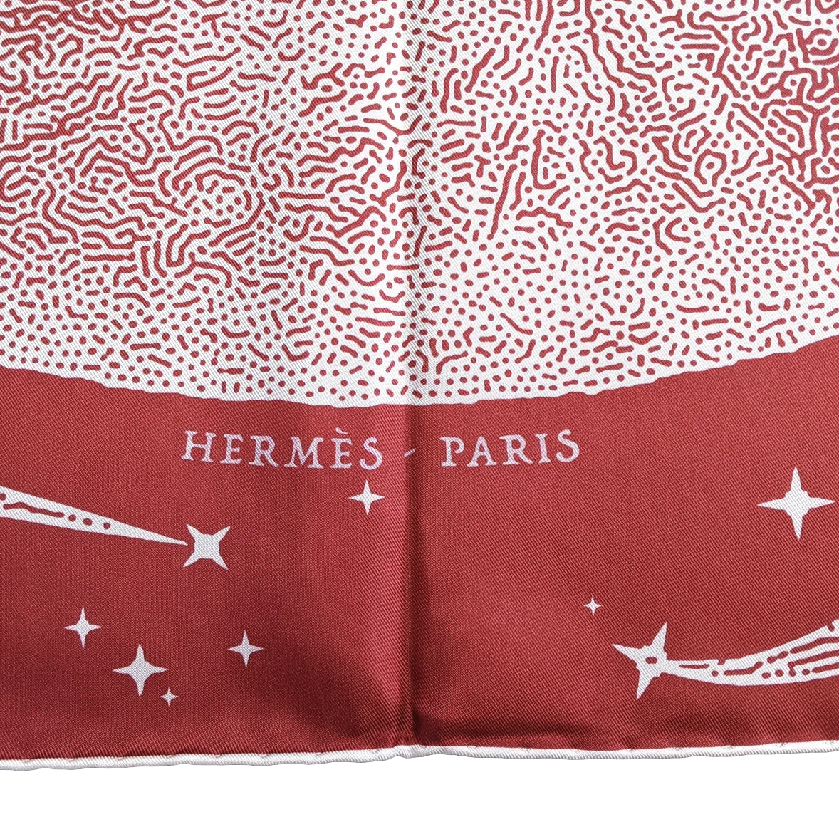 Hermes "Clair de Lune" by Dimitri Rybaltchenko Double Face Twill Scarf 90