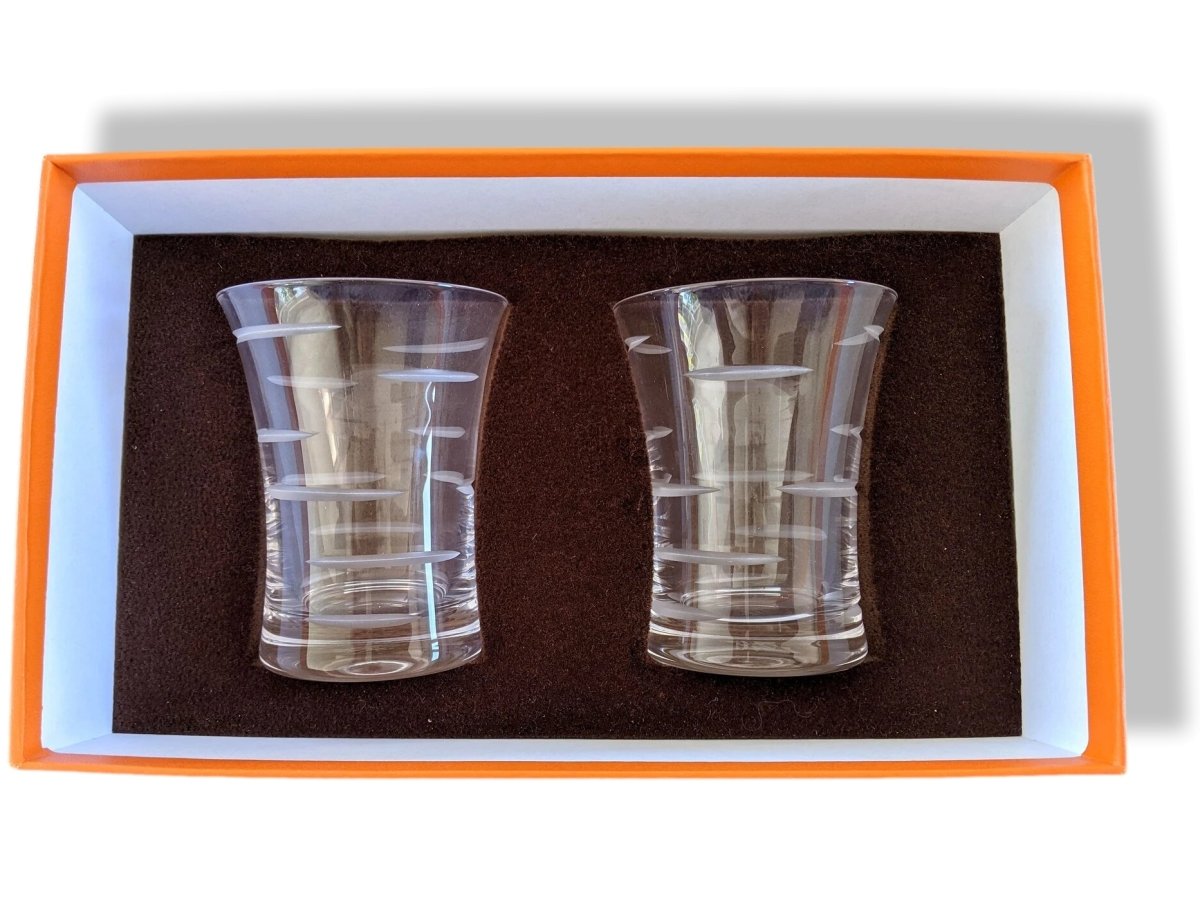 Hermes Cristal Set of 2 Crystal Glasses, NIB! - poupishop