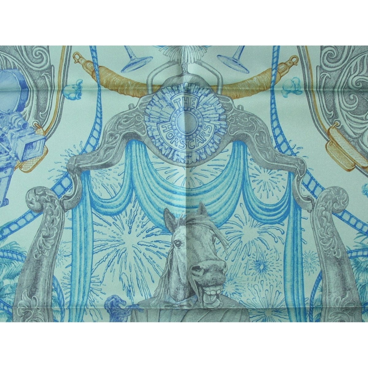 Hermes cw01 Jade Green Turquoise The Horscars Twill 90cm, NIB! - poupishop