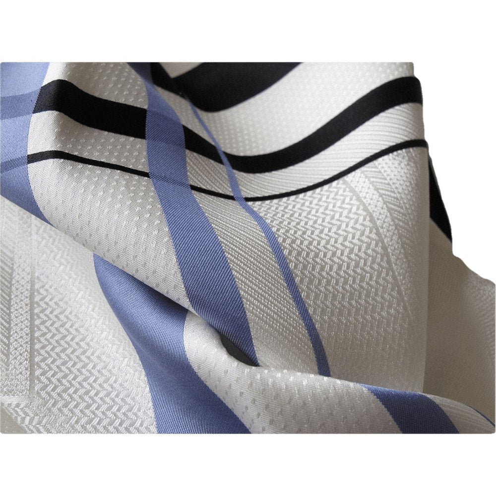 Hermes cw02 Black Ivory Lilac Printed Eperon d'Or Fringed Tuxedo Jacquard Silk Stole, NIB! - poupishop