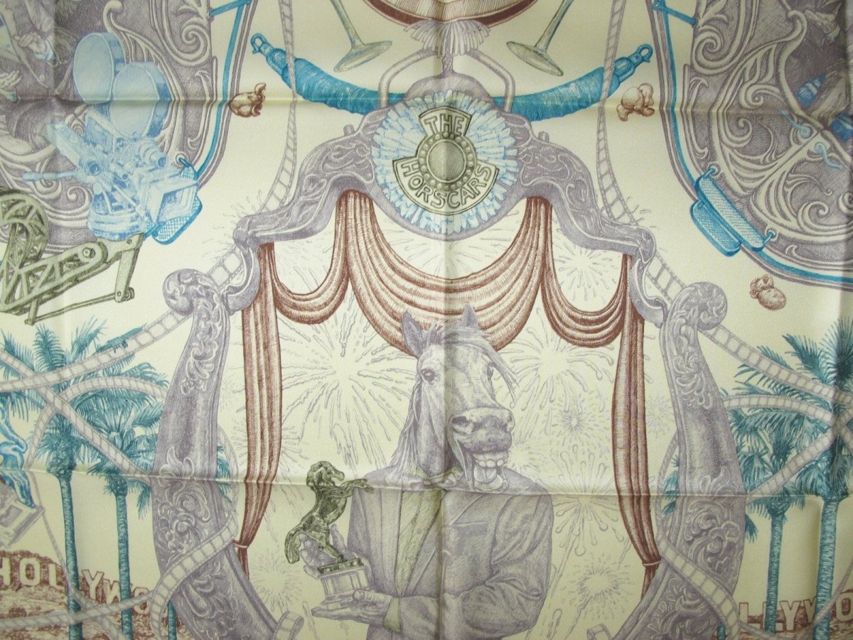 Hermes cw02 Sulfur/Yellow/Duck Limited Special Title Issue THE HORSCARS Horsawards Twill 90cm, Rare, NIB! - poupishop