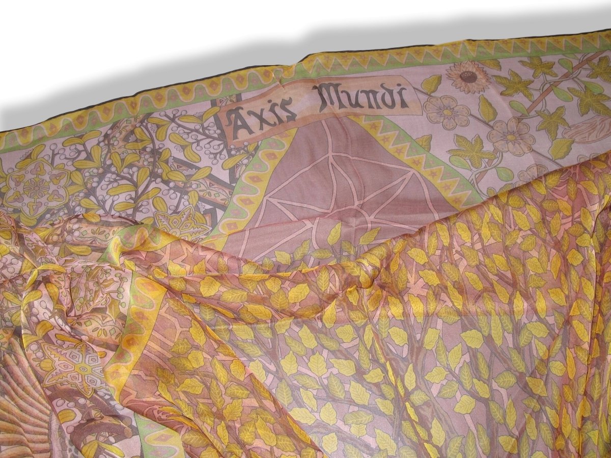 Hermes cw10 Poudre/Moutarde Changeante AXIS MUNDI Mousseline 140 - poupishop