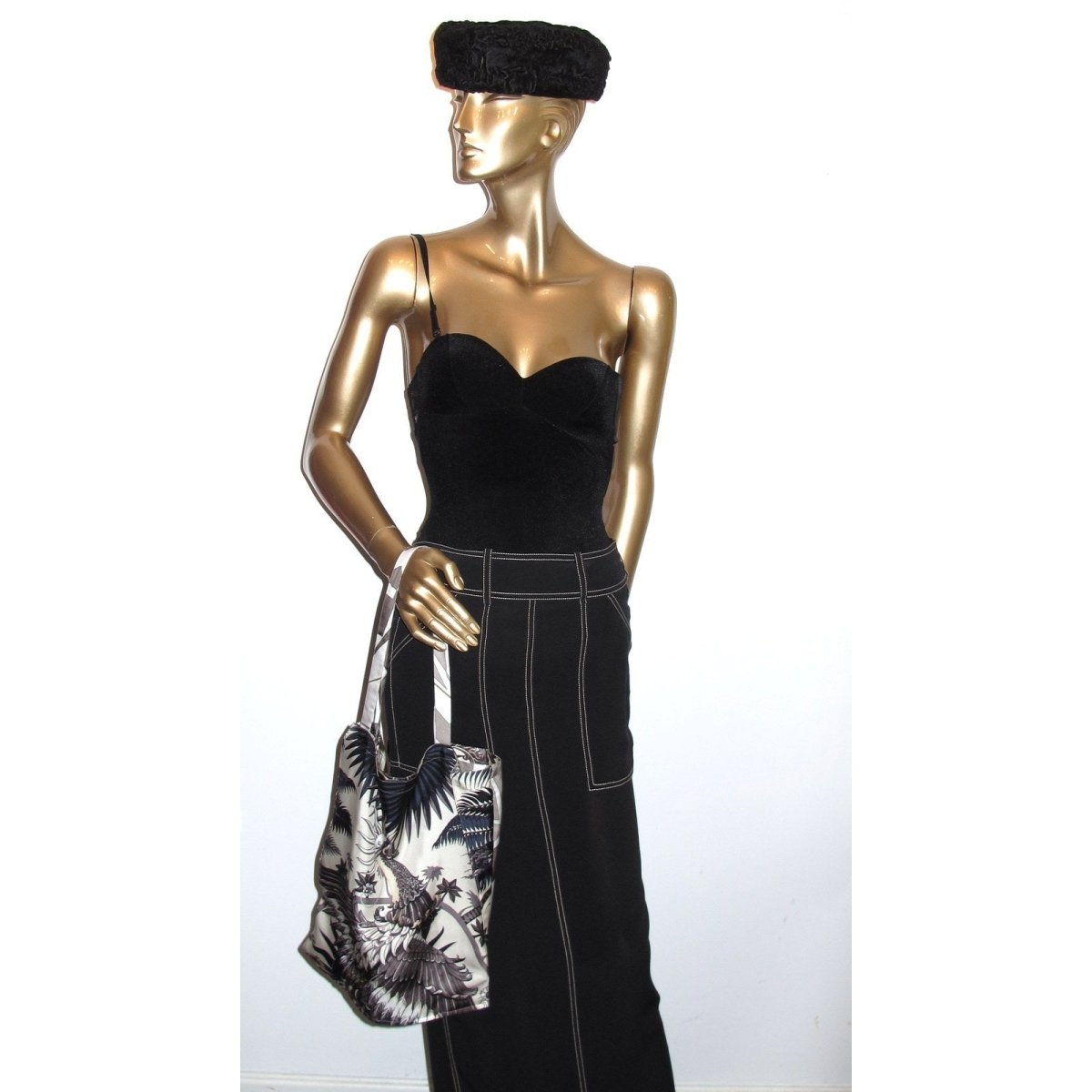 Hermes cw11 Petit H Mythiques Phoenix Twill Silk Shopping Bag - poupishop