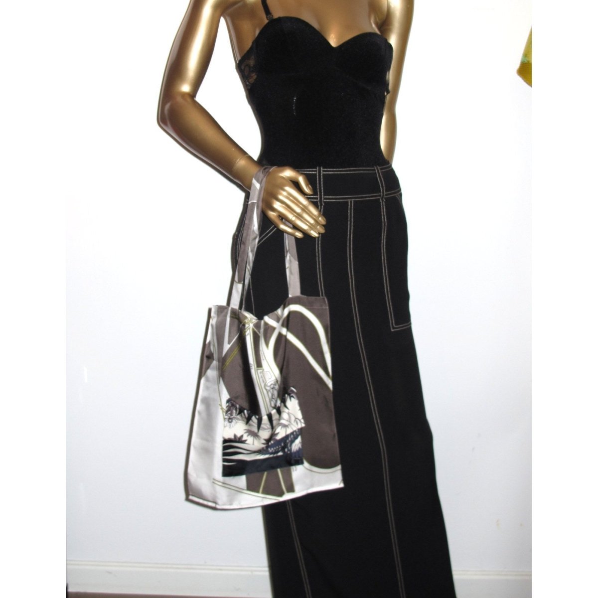 Hermes cw11 Petit H Mythiques Phoenix Twill Silk Shopping Bag - poupishop
