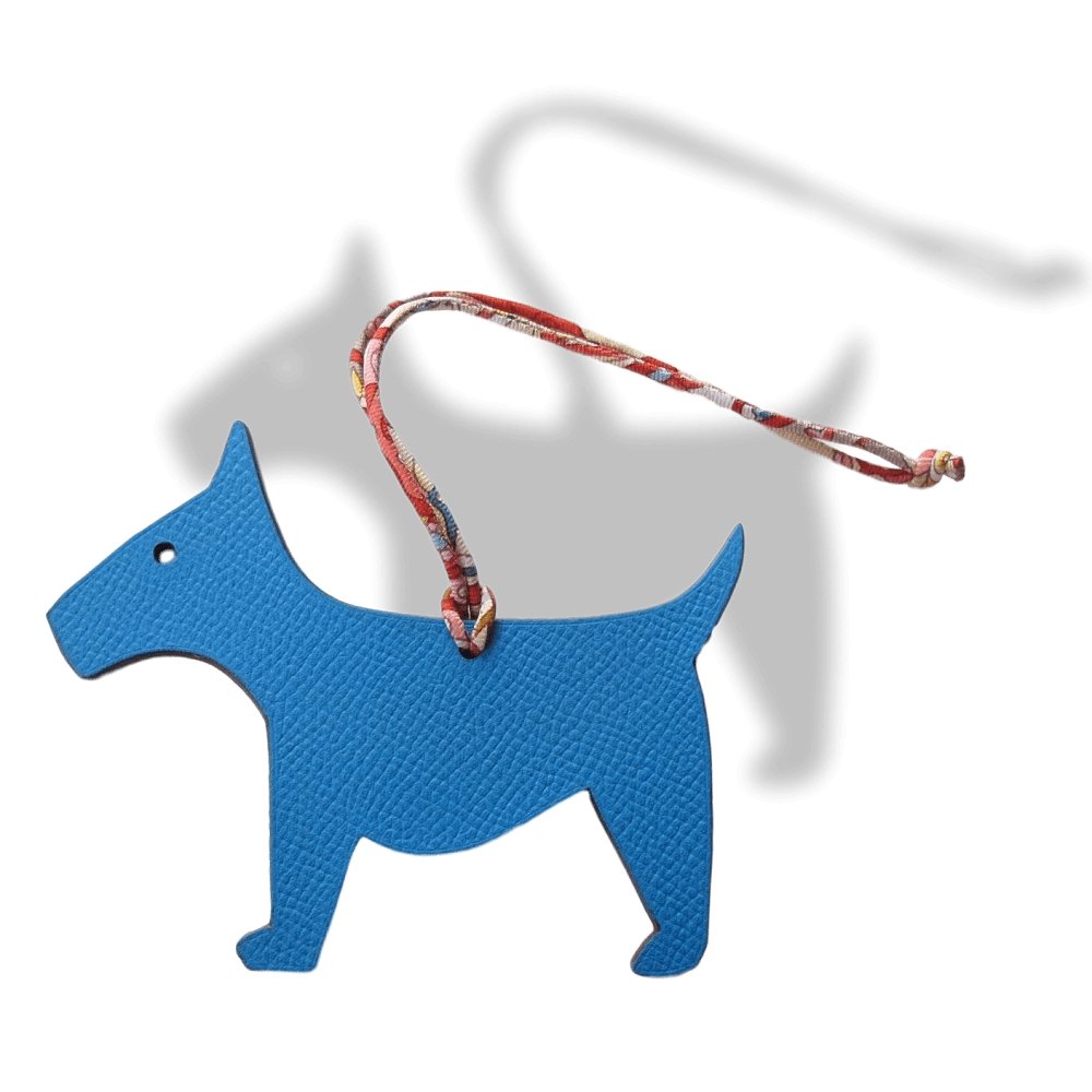 Hermes Dark Turquoise Dark Brown Dog Fox Terrier Petit H Bag Charm GM, NIB! - poupishop