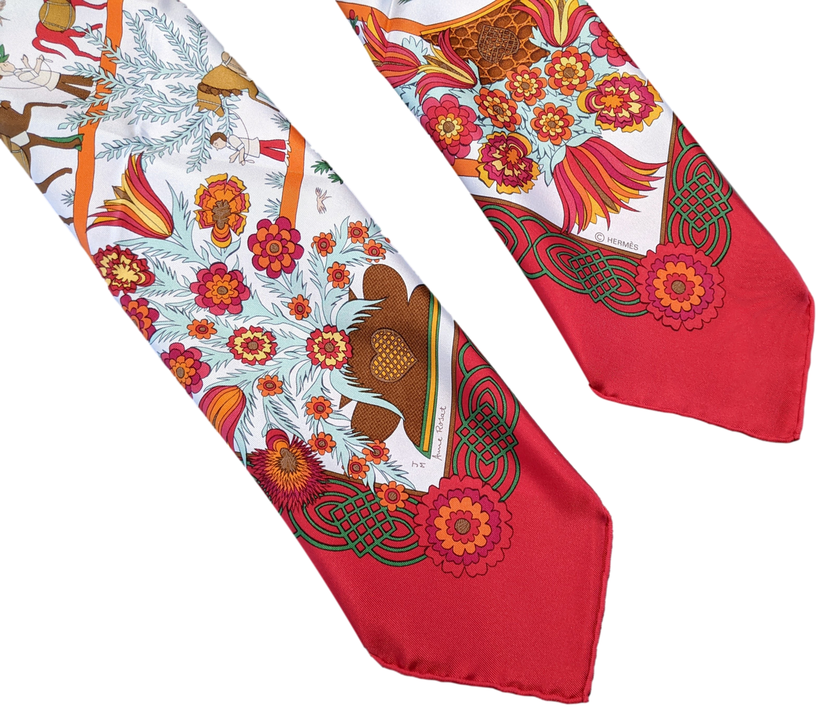 Hermes 1997 Special Limited Issue for Gstaad "Decoupage" by Anne Rosat Twill 90cm
