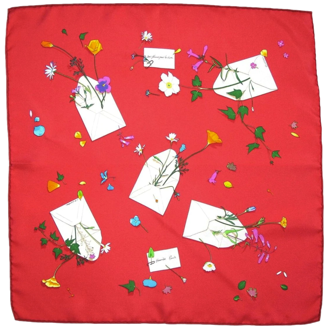 Hermes 2006 Rouge "Des fleurs pour le dire" by Leigh P. Cooke Gavroche 45cm
