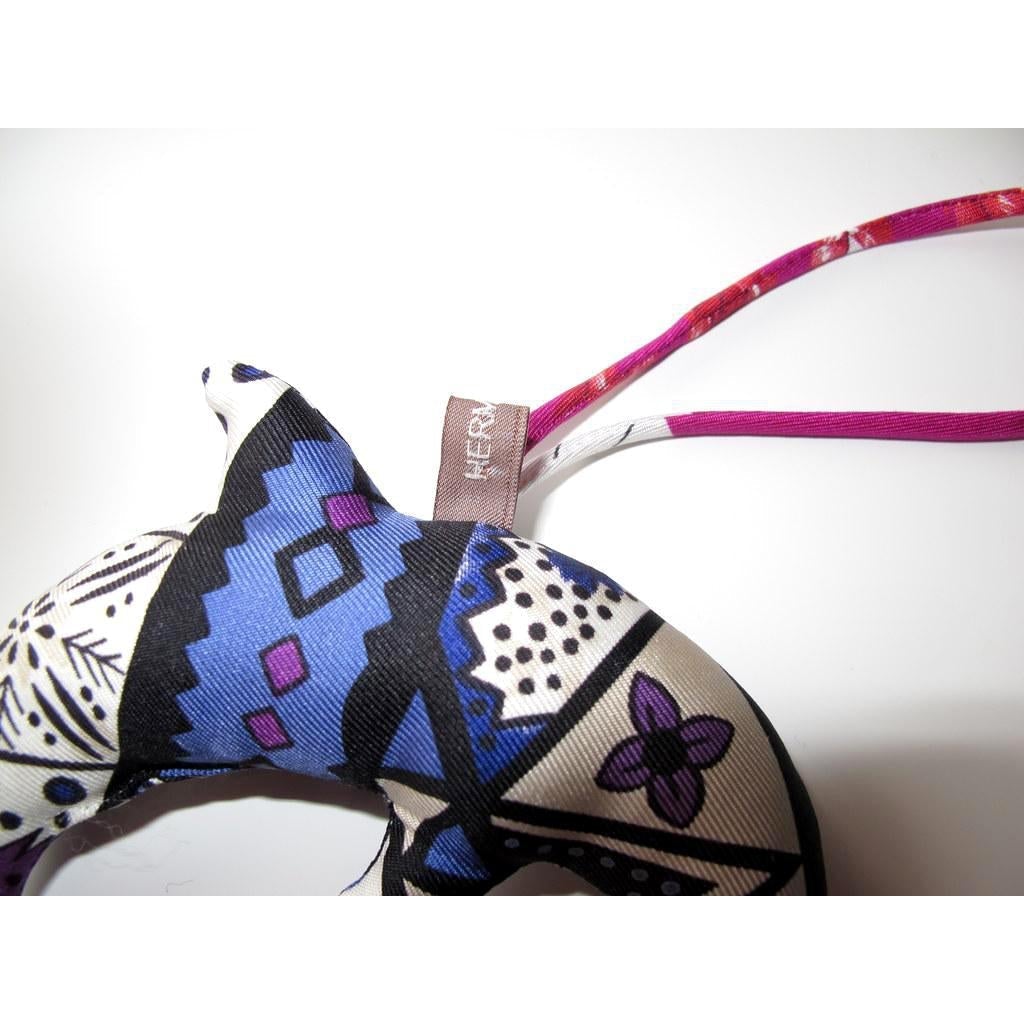 Hermes Dolphin Petit H Silk Bridle Bag Charm PM, NIB! - poupishop