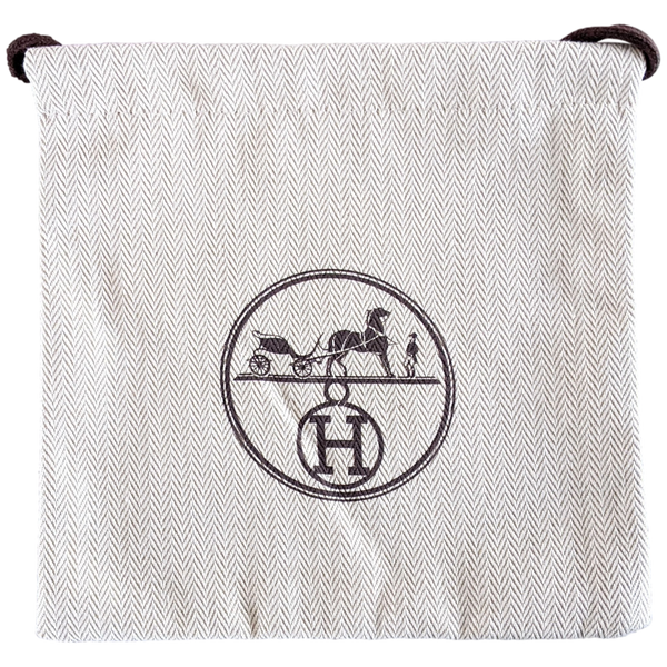 Hermes [H07] Toile Chevron Dust Cover Bag Herringbone Canvas 18 x 17 cm
