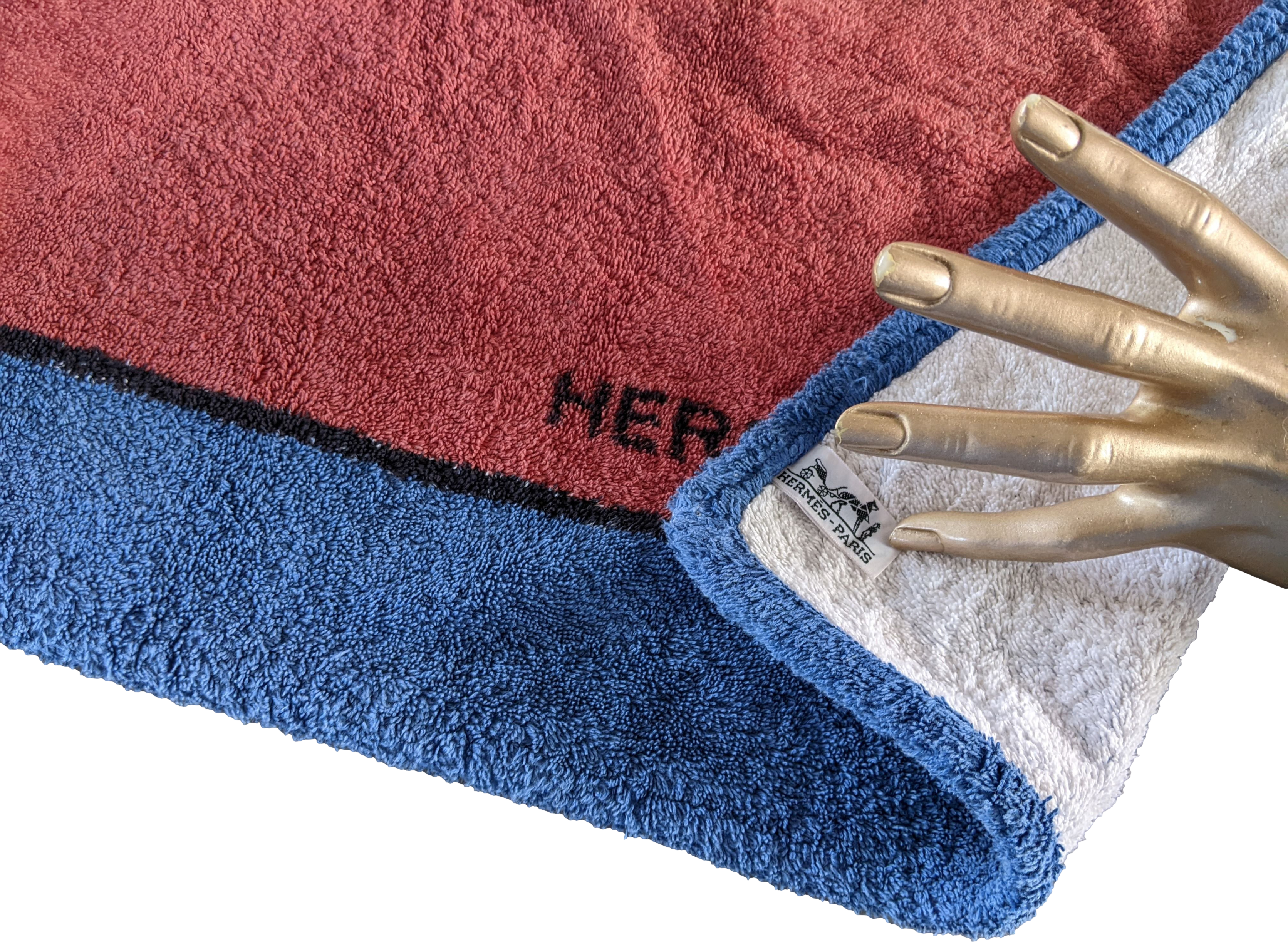 Hermes Vintage " Elephant " Terry Beach Towel 90 x 150 cm