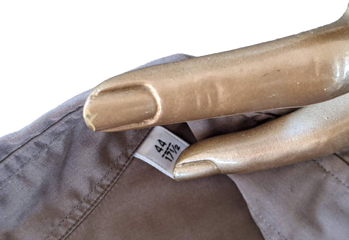 Hermes Men's Etoupe Cotton Long Sleeves Shirt with Removabe Lambskin Tabs