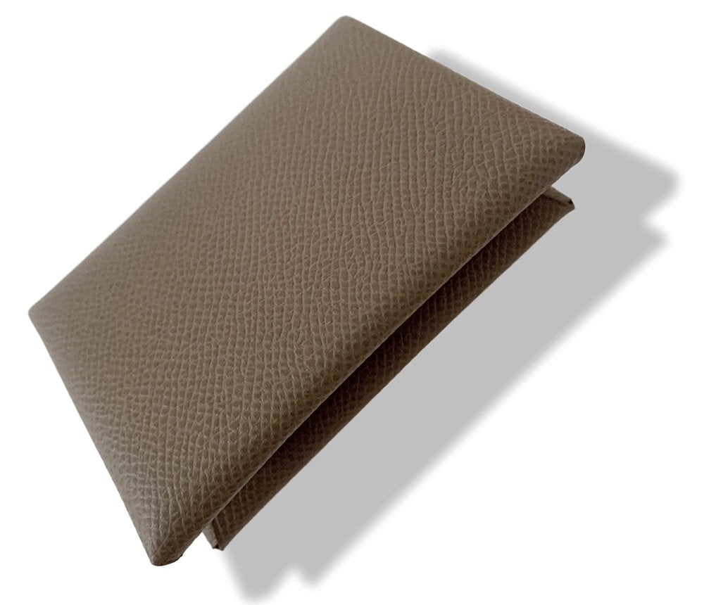 Hermes Etoupe in Epsom Calfskin Card Holder CALVI, New in Box! - poupishop