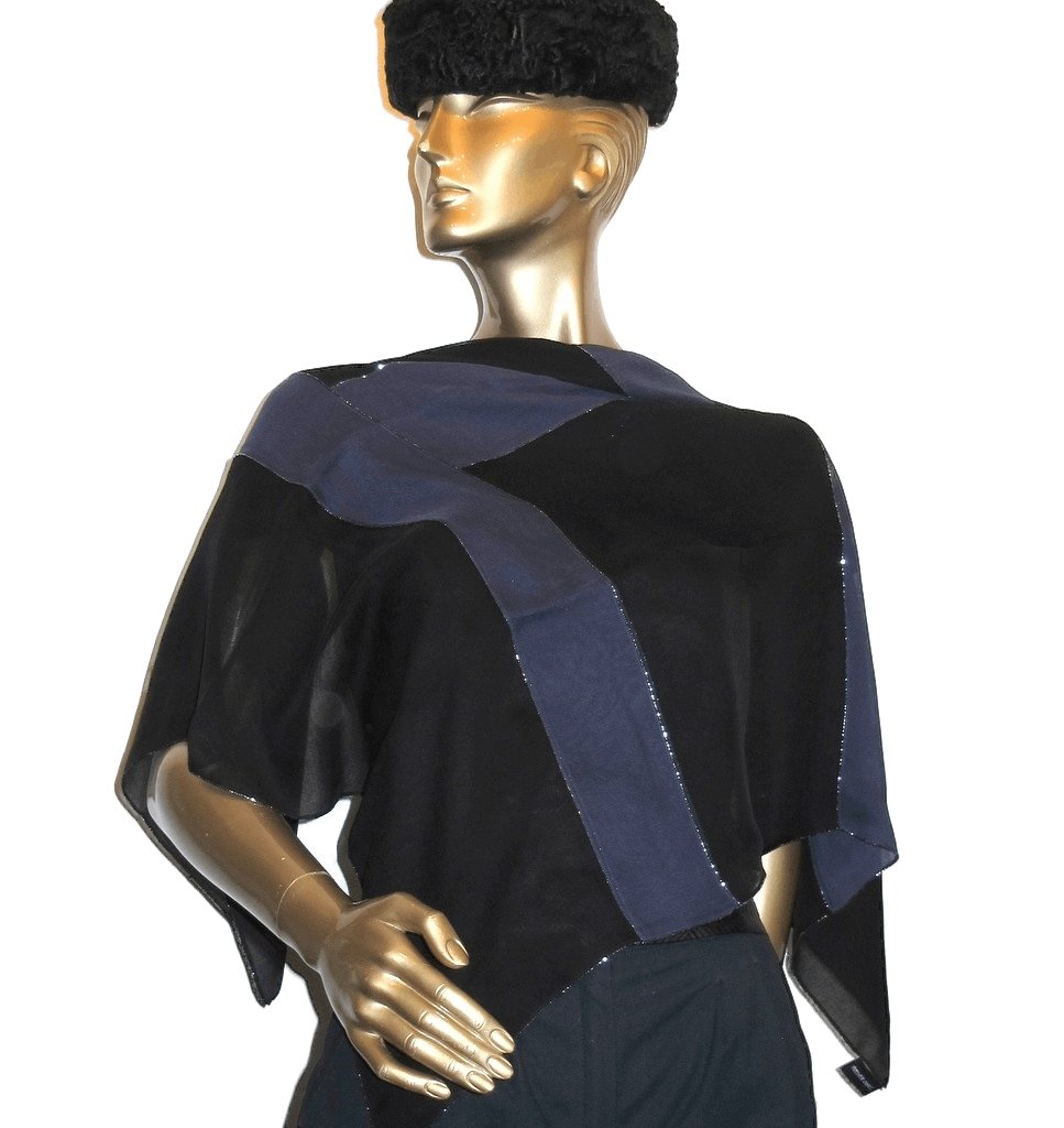 Hermes Exceptional Black Ink H comme Hermès Shiny Double Mousseline 90cm, Box! - poupishop