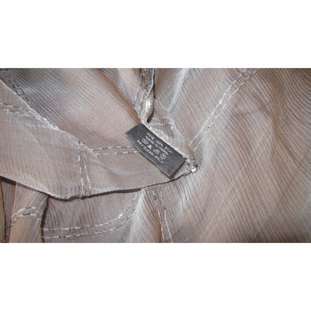 Hermes Exceptional Embroidered sequins Etoupe Bolduc Changeante Poncho Midnight Mousseline - poupishop
