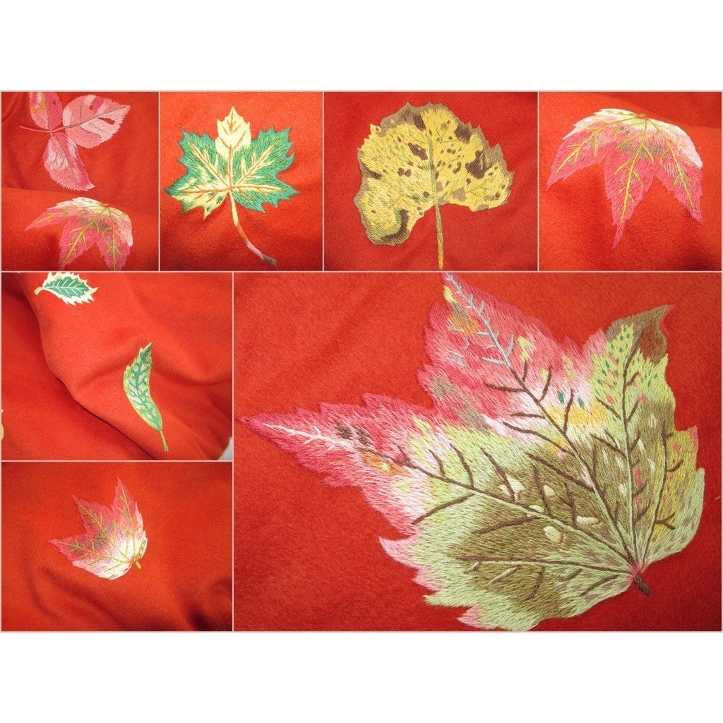 Hermes Exceptional Leaves A Walk in the Park Embroidered Plaid - poupishop