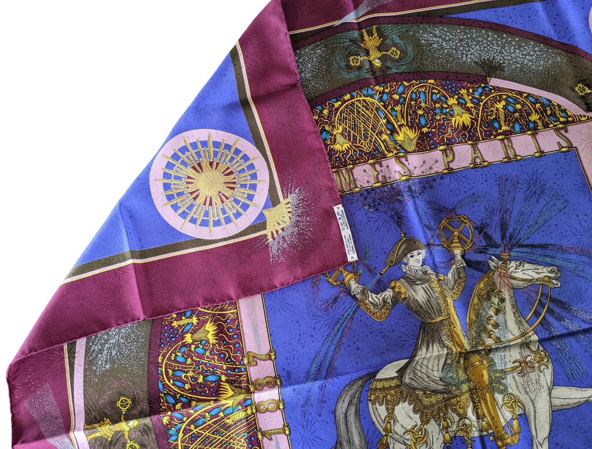 Hermes 1987 Celebrating 150 ans " Feux d'artifices 1937-1987 " by Michel Duchene Jacquard Twill 90cm