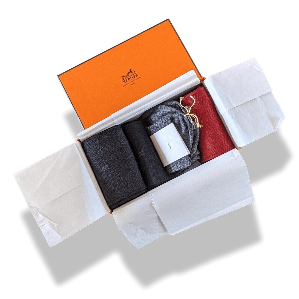 Hermes Fine Rib Virgin Wool MEN KIT 4PCS SOKS, BWTIB! - poupishop