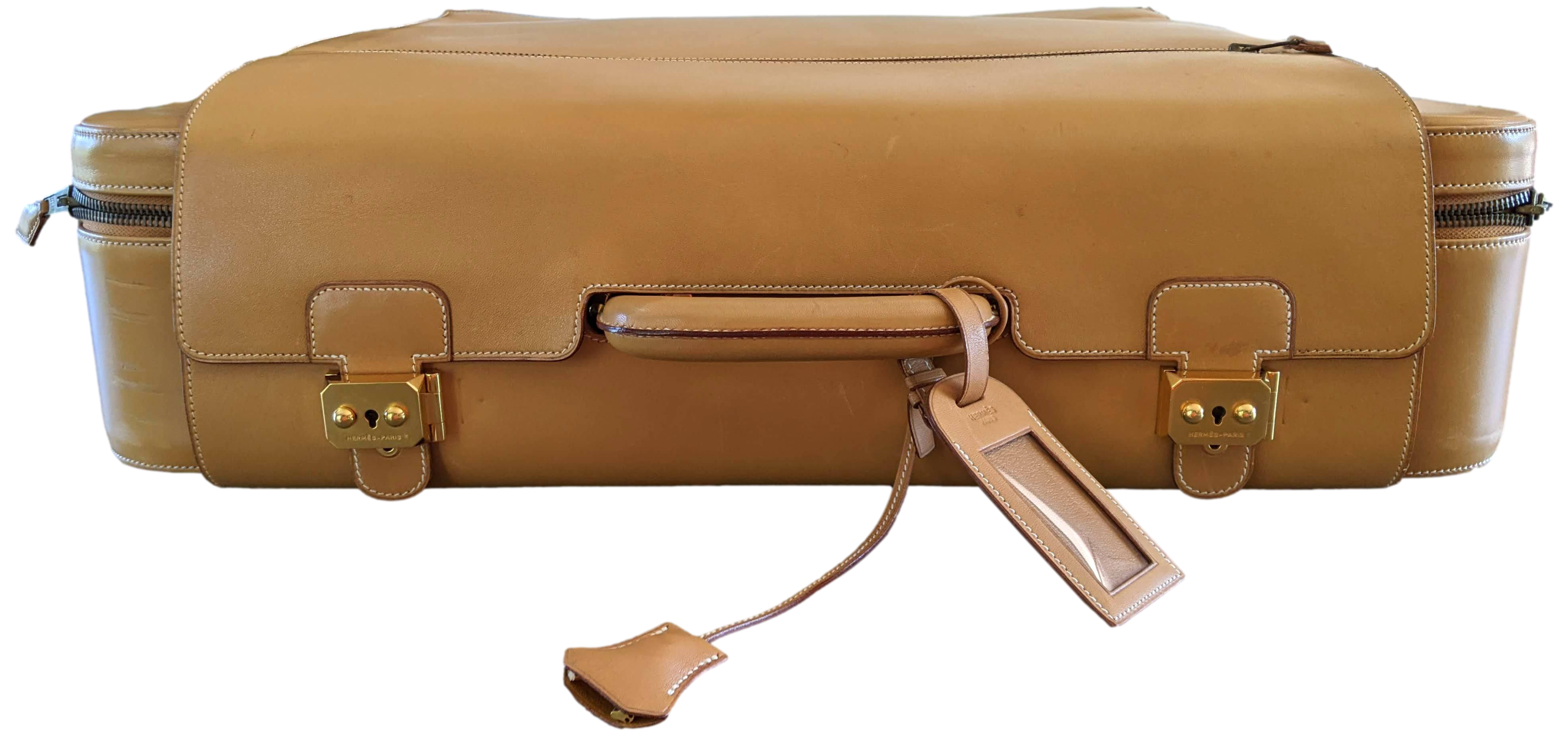 Hermes 1993 Vintage Calf " Flap Gusseted Suitcase " Valise Mallette, Exceptional and RARE !