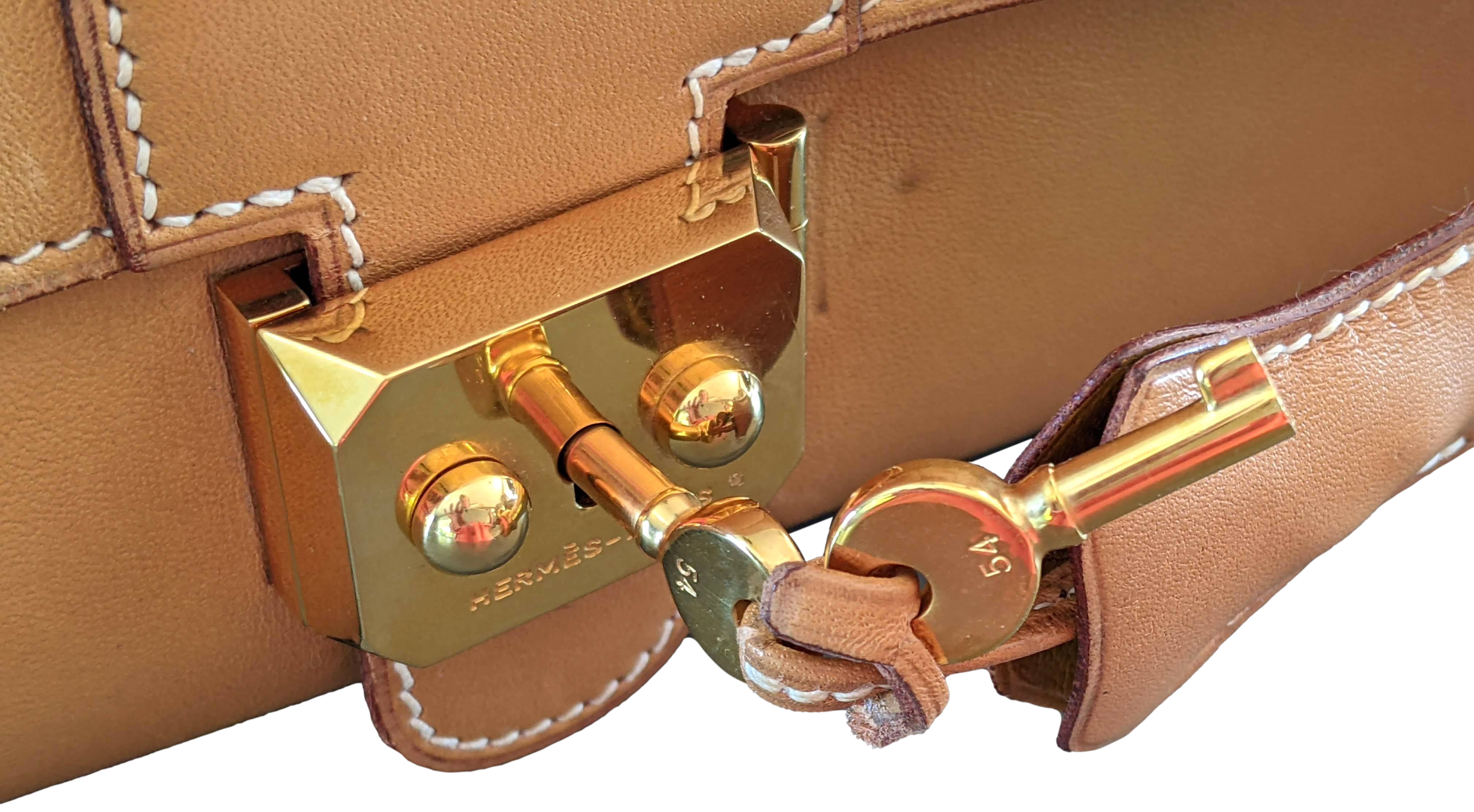 Hermes 1993 Vintage Calf " Flap Gusseted Suitcase " Valise Mallette, Exceptional and RARE !