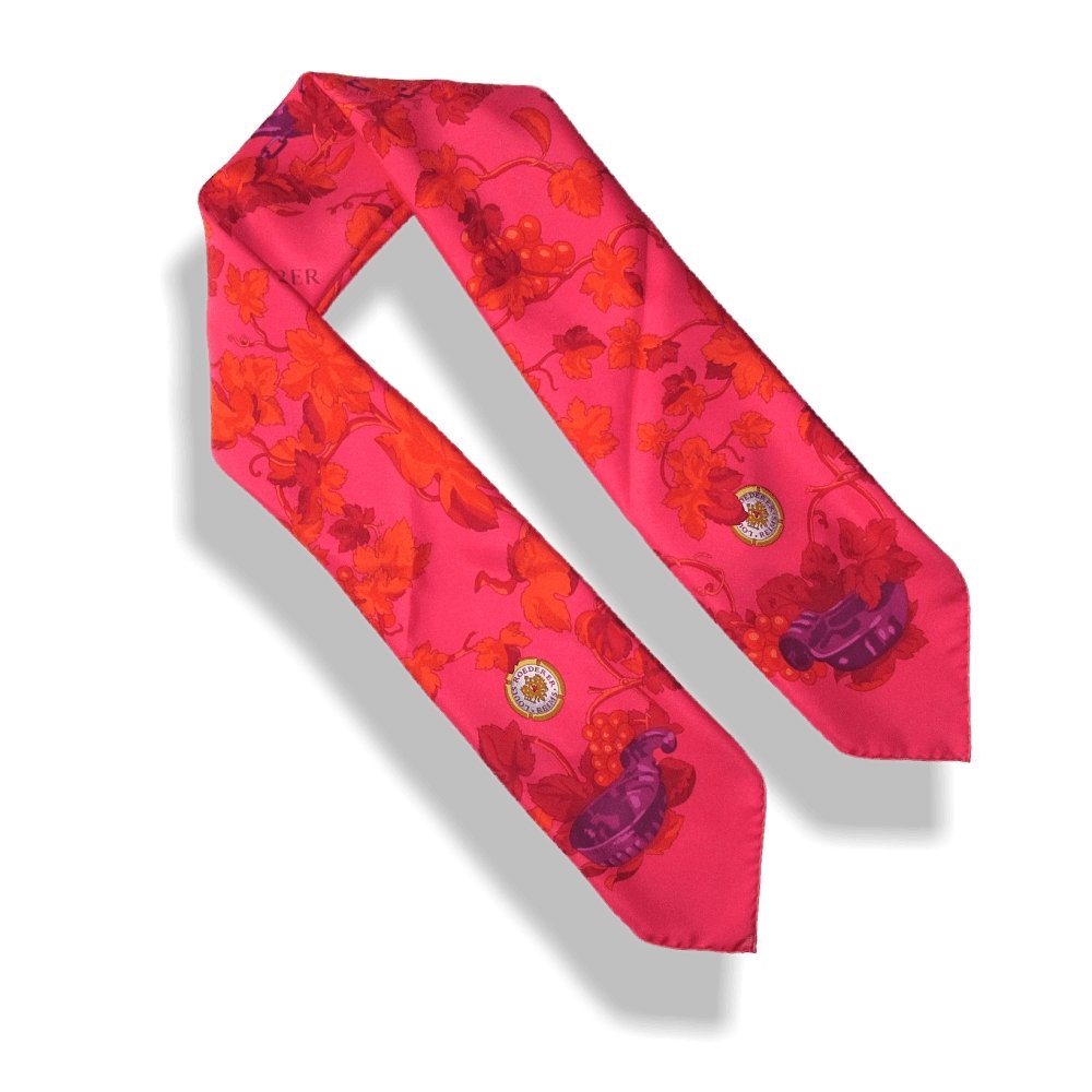 Hermes for Louis Roederer Champagne Fuchsia Vendanges Exclusive Limited Twill scarf, NIB, Rare! - poupishop
