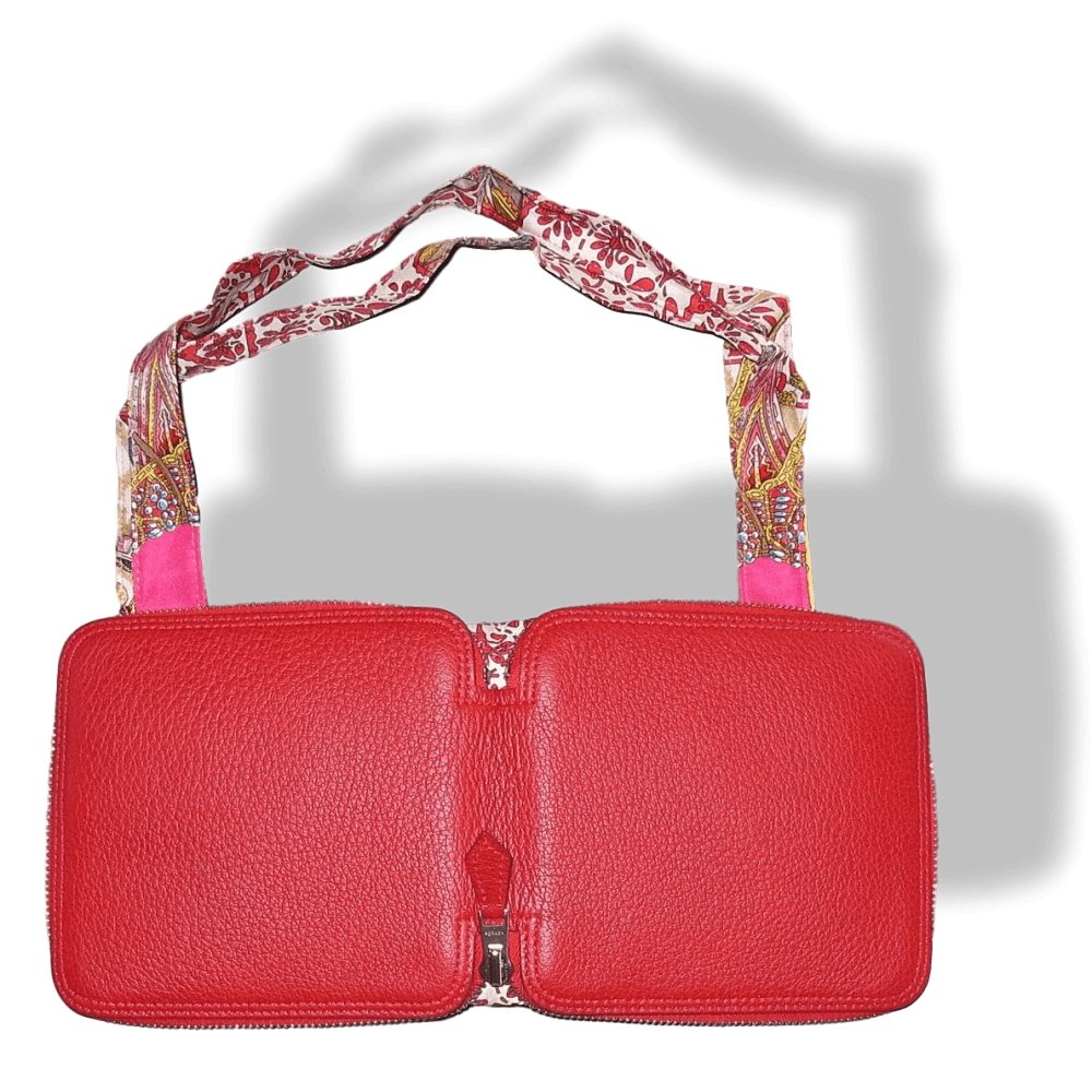 Hermes Fuchsia Red La Danse du cheval Marwari by Annie Faivre Silky Pop Bag, New! - poupishop