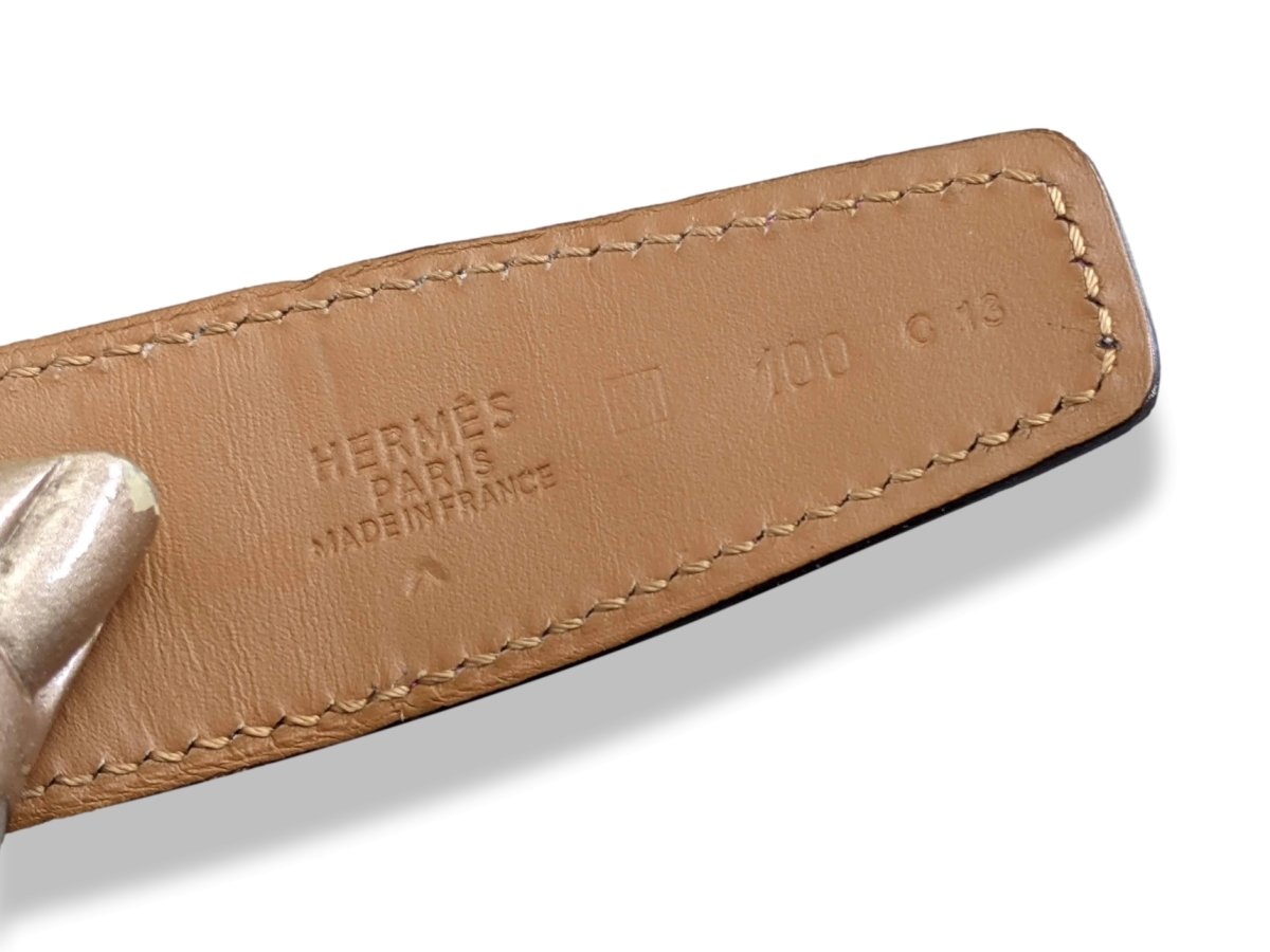 Hermes Fuchsia/Gold Crocodile Alligator Reversible Strap Belt 32 MM Sz 100, Used! - poupishop