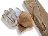 Hermes [GL21] Women's Tabac Kid Skin GANTS FEMME NERVURES DROITES Gloves Sz 065, New! - poupishop
