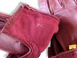Hermes [GL23] Women's Red H Kid Skin GANTS FEMME KELLY Kelly Gloves Sz7, New! - poupishop