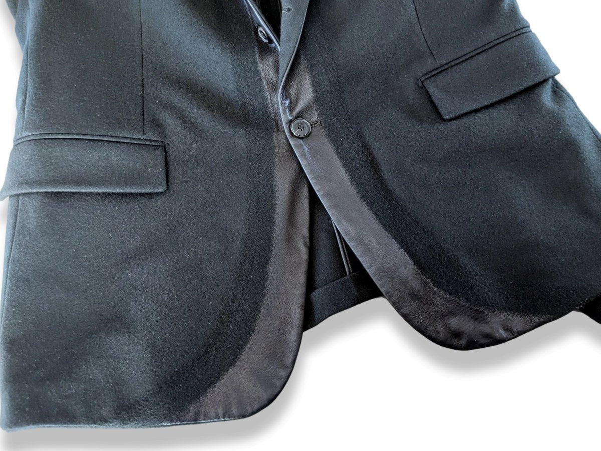 Hermes Green Chasse 100% Wool Men's Jacket with Lamskin Details Sz56, Pur Luxe! - poupishop