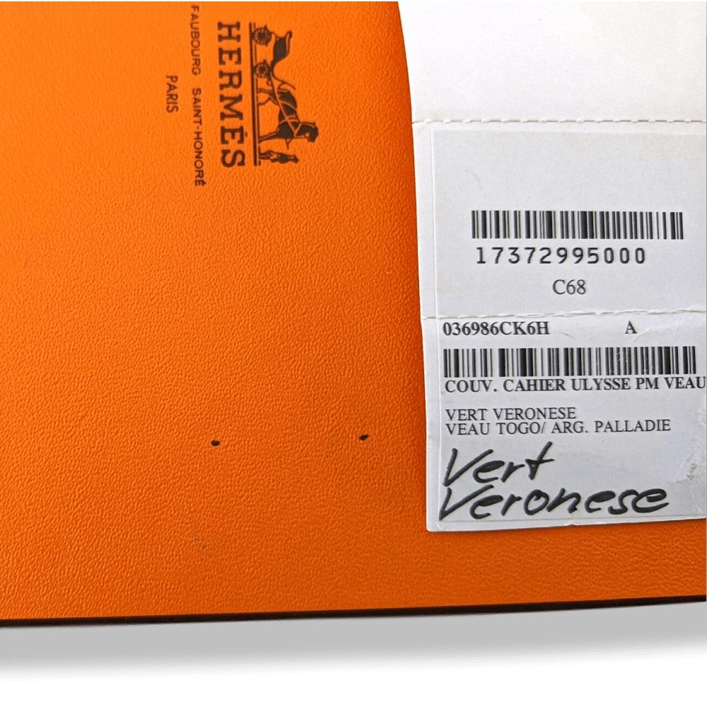 Hermes Green Veronese Togo Calfskin ULYSSE PM NoteBook Cover, NWTiB! - poupishop