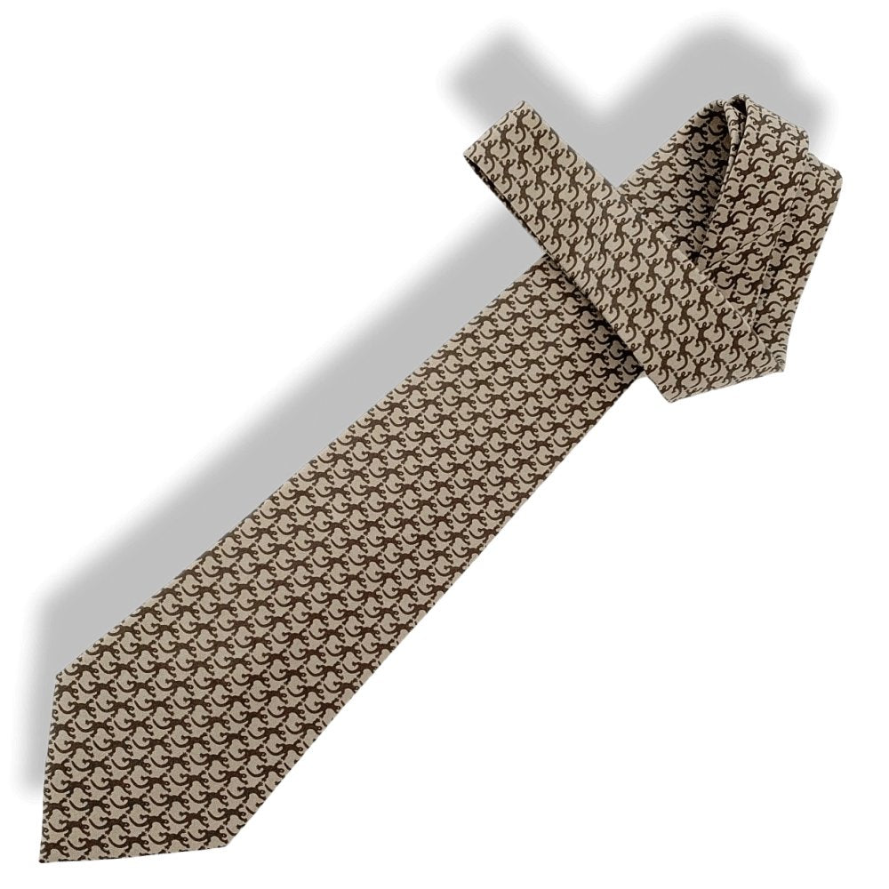 Hermes Grey Mole Absynthe GECKO Twill Silk Tie 9cm, New in Pochette! - poupishop