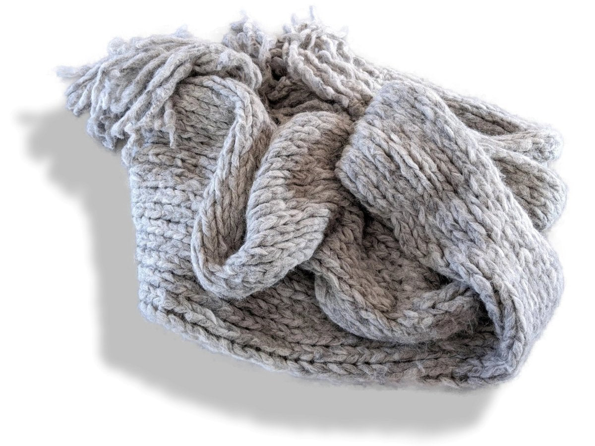 Hermes Gris Clair Mesh Alpaga/Fox CAPUCHE ECHARPE MAILLE FUR EFFECT Stole Xtra Long, BNWT! - poupishop