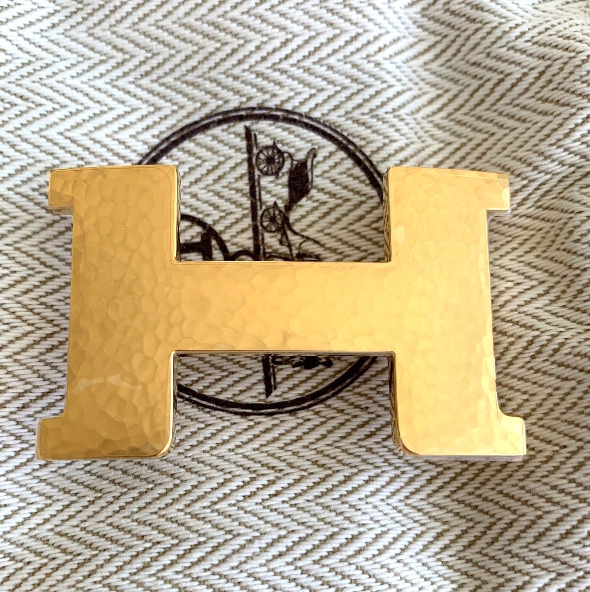 Hermes Hammered Plated Gold MINI CONSTANCE MARTELEE Buckle 24 mm