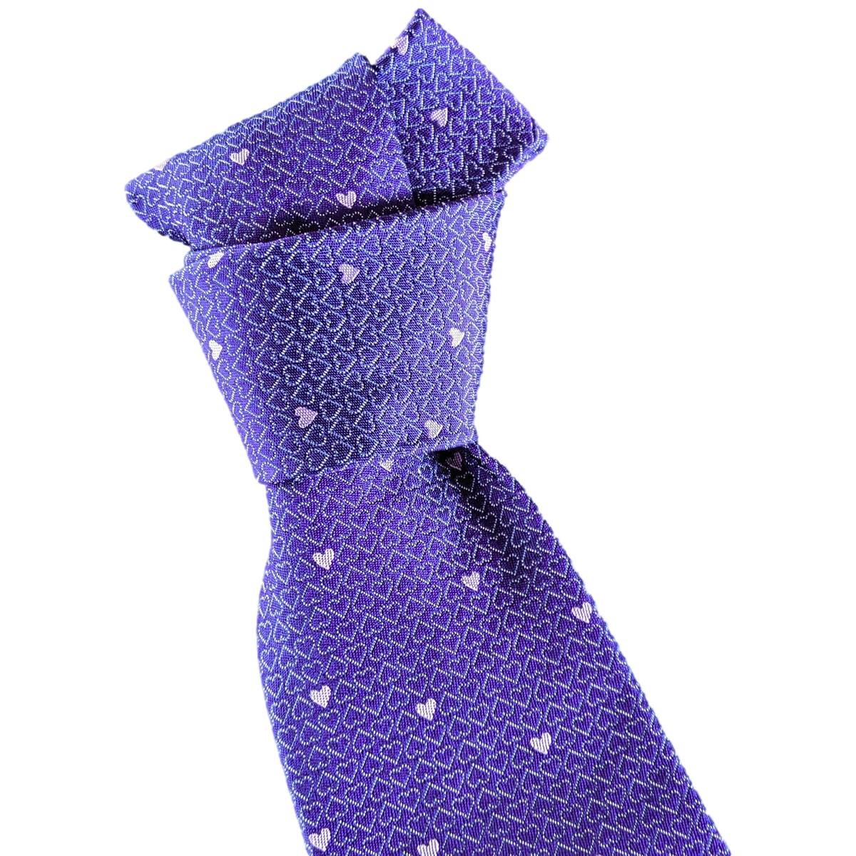 Hermes Violet/Rose "Heart" 100% Thick Silk Tie 8cm