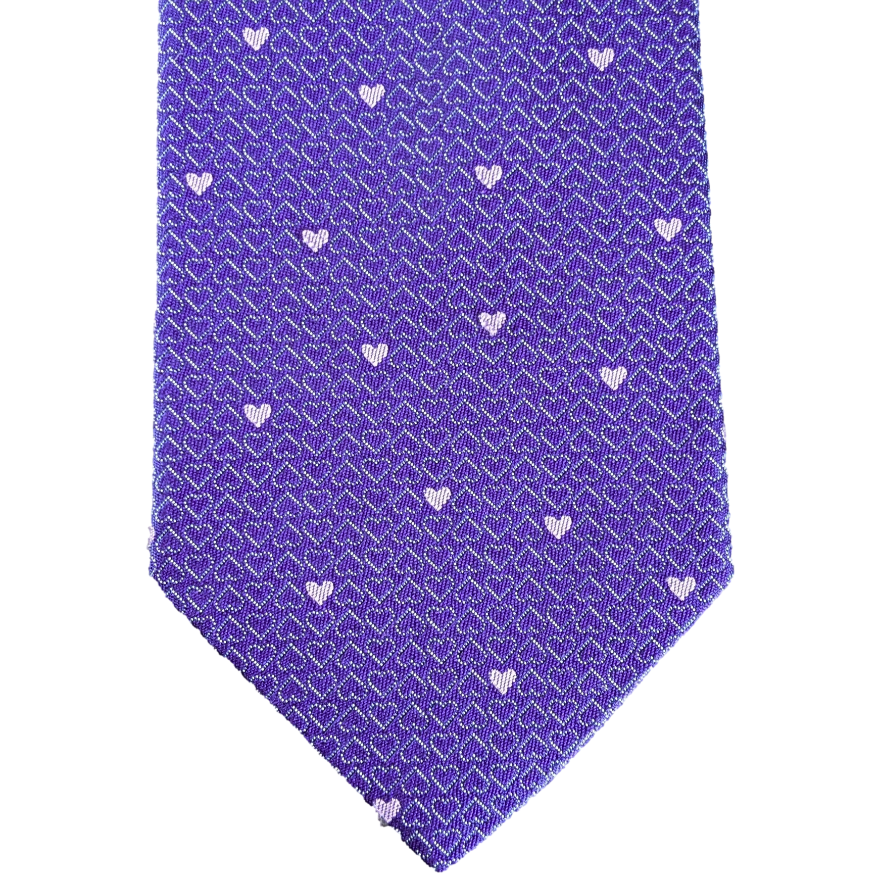 Hermes Violet/Rose "Heart" 100% Thick Silk Tie 8cm