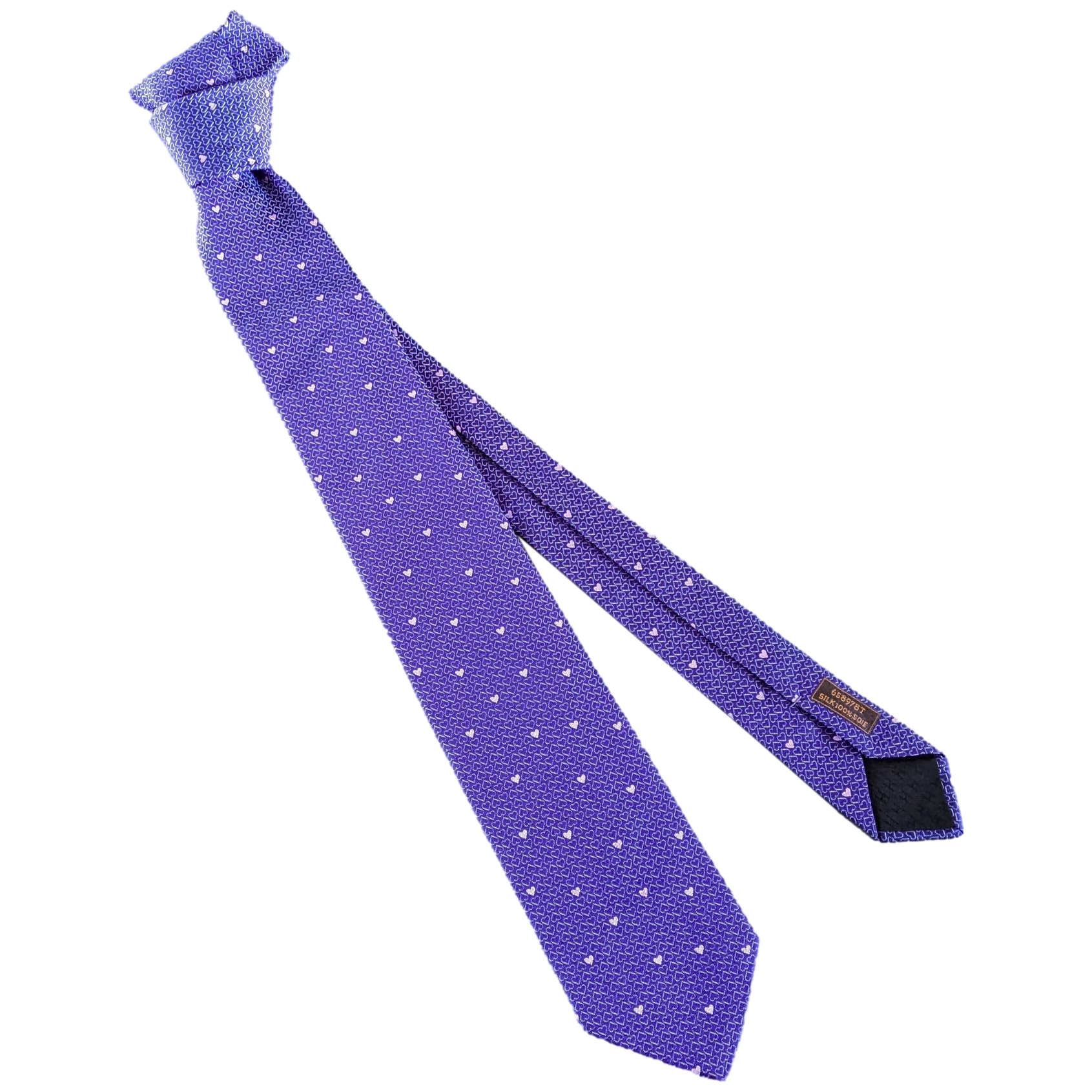Hermes Violet/Rose "Heart" 100% Thick Silk Tie 8cm