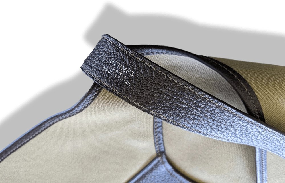 Hermes Home 2002 Kaki Canvas and Dark Brown Taurillon Leather Apron, BNEW! - poupishop