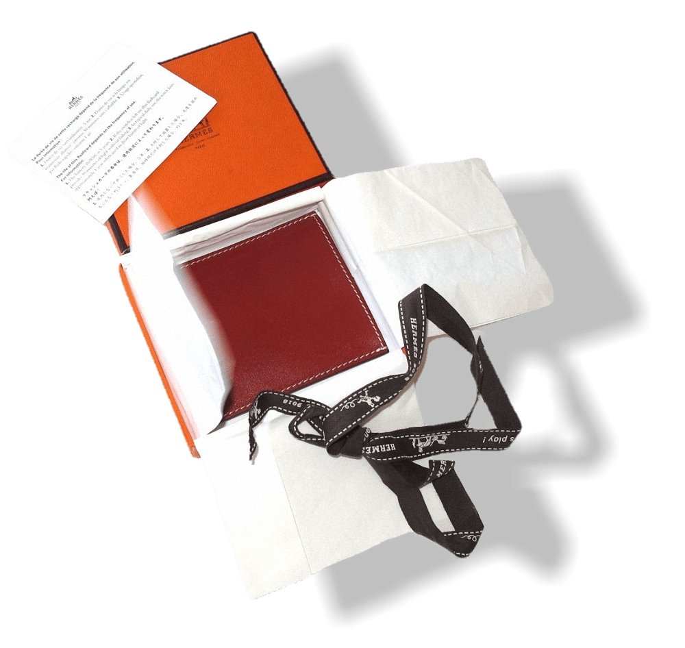 Hermes Home Brown Red Box Leather Pocket Light, NIB! - poupishop