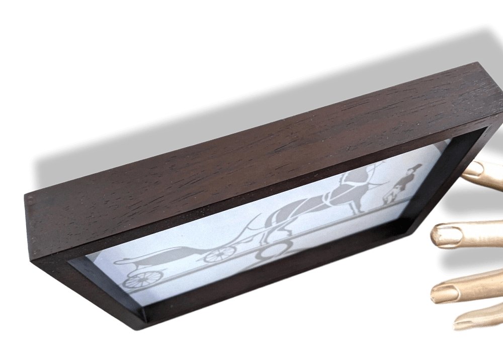 Hermes Home Double-Sided HORIZONTAL DESKTOP PHOTO FRAME in Solid Wood 21 x 15 cm, New! - poupishop