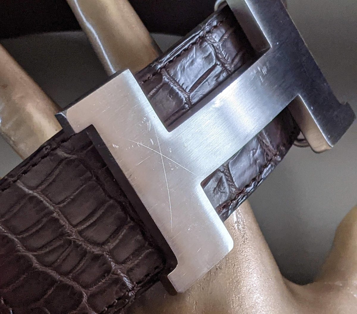 Hermes Huge Acier Brossé CONSTANCE 42 MM Belt Buckle, Good condition! - poupishop