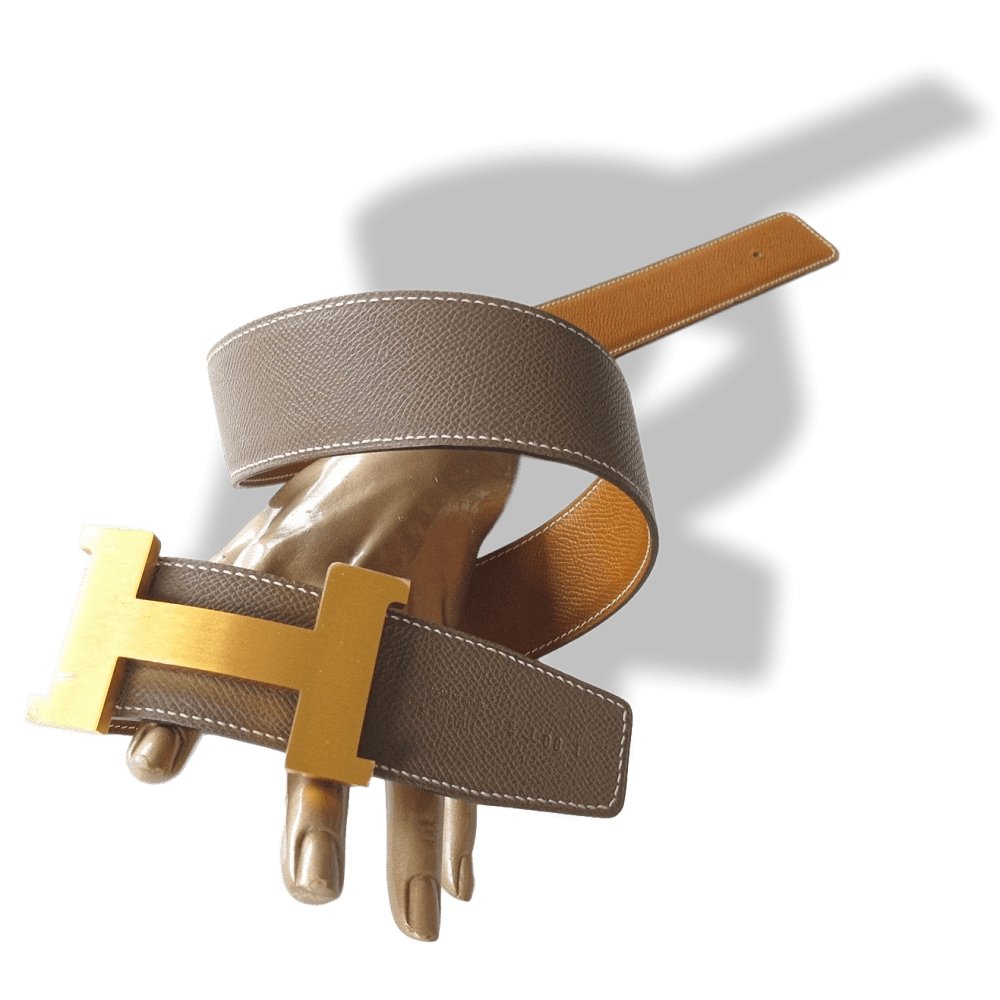 Hermes Huge Brushed Plated Gold Belt Buckle Constance 42 mm, New with Pouch! - poupishop