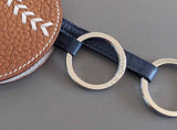 Hermes [J06] Gold/Pearl/Bleu de Malte ETUI CLES BASEBALL GM Key Ring Necklace, NWtIB! - poupishop