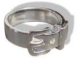 Hermes [J15] Unisex Shiny Sterling Silver 925 CEINTURE Ring Sz 65, NIB! - poupishop