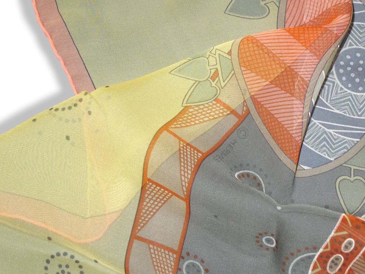 Hermes Jaune Pale/Celadon REVES D'AUSTRALIE Mousseline 140, New! - poupishop