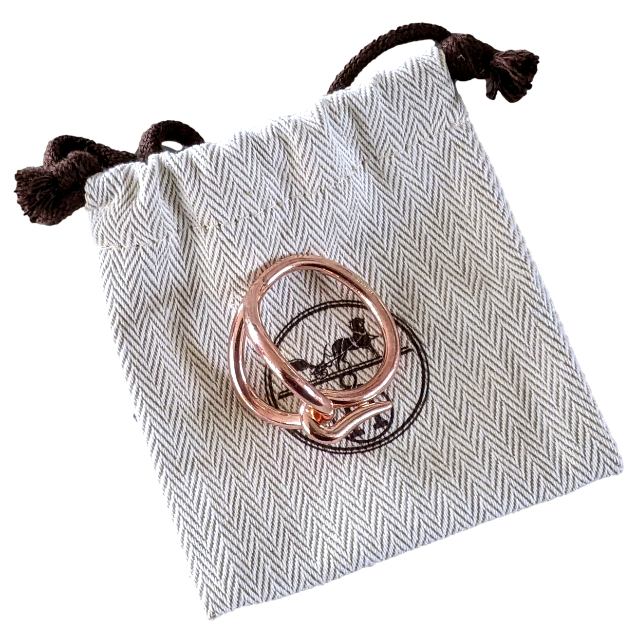 Hermes Rose Gold Plated "Jumbo" Large Model GM Scarf Ring