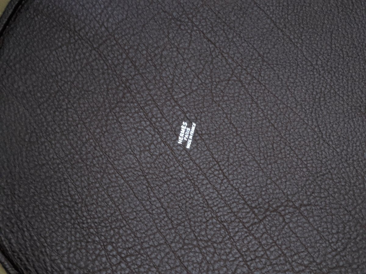 Hermes Kaki Canvas/Ebene Taurillon SAC DE PLAGE - SHOPPING TOTE CABAS BAG 45 GM, New! - poupishop