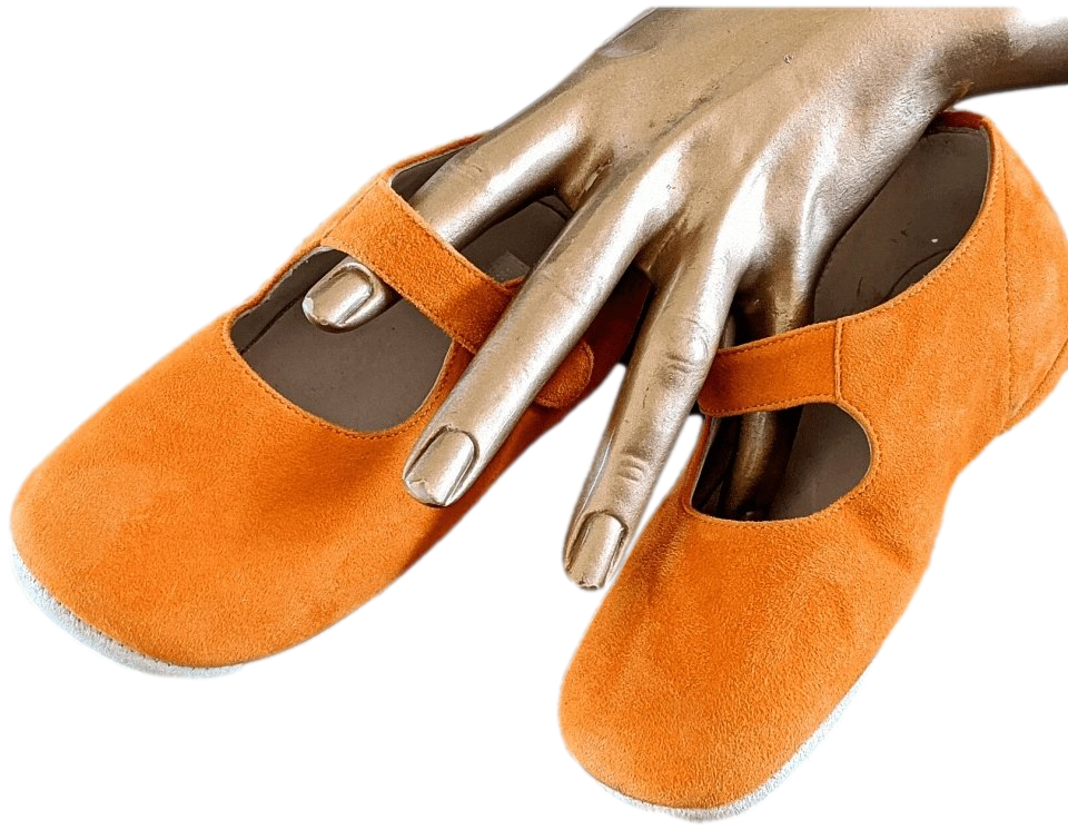 Hermes Kids Orange Suede Baby Booties ADADA Shoes Sz26