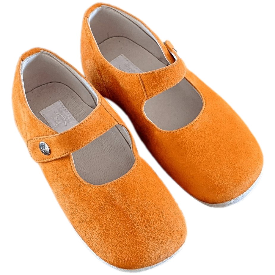 Hermes Kids Orange Suede Baby Booties ADADA Shoes Sz26