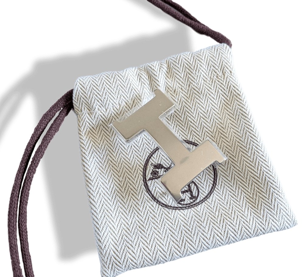 Hermes Laiton Palladium Silver MINI CONSTANCE H AG Buckle 24 mm, New with Pochette and White Box!! - poupishop