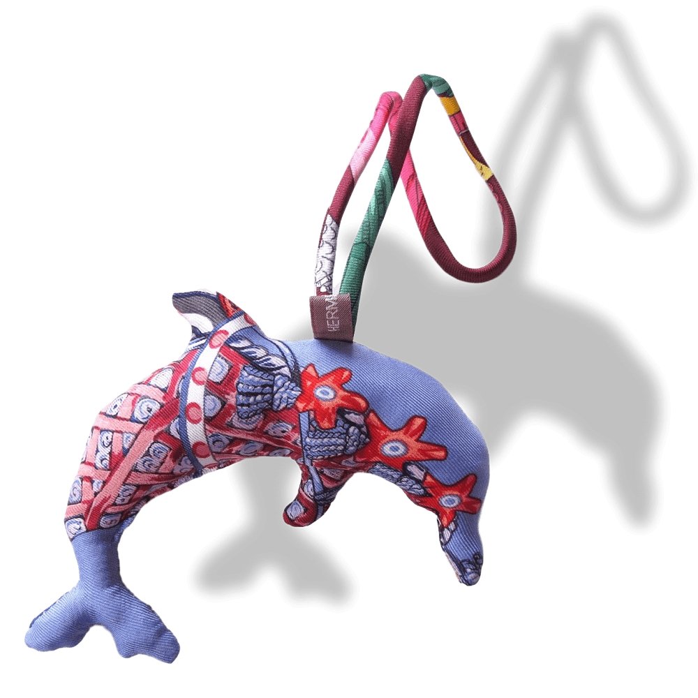 Hermes Lavander Pink Dolphin Petit H Silk Bridle Bag Charm PM, NIB! - poupishop